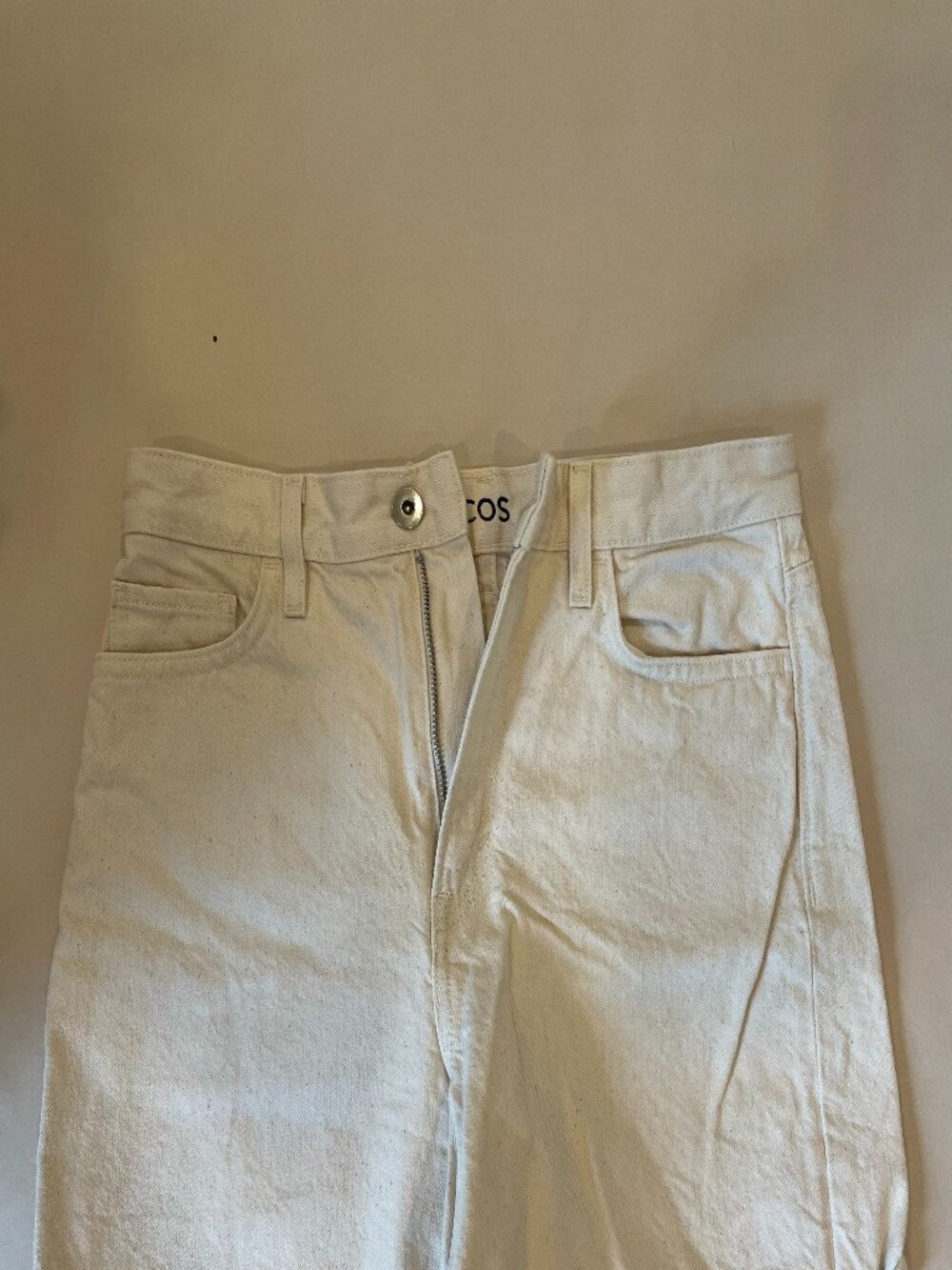 COS Off-White Denim Shorts